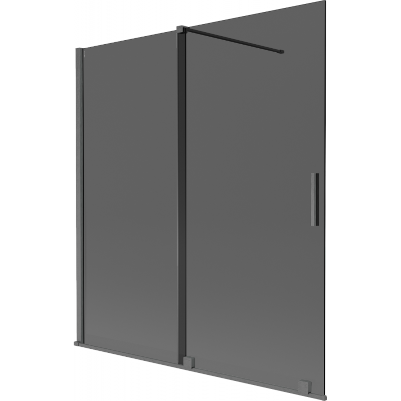 Mexen Velar 2-wing sliding bathtub screen 150 x 150 cm, graphite, brushed gun gray - 896-150-000-41-66
