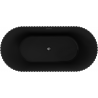 Mexen Paola freestanding fluted tub 170 x 80 cm, black matte, overflow gun metal - 52721708071-95