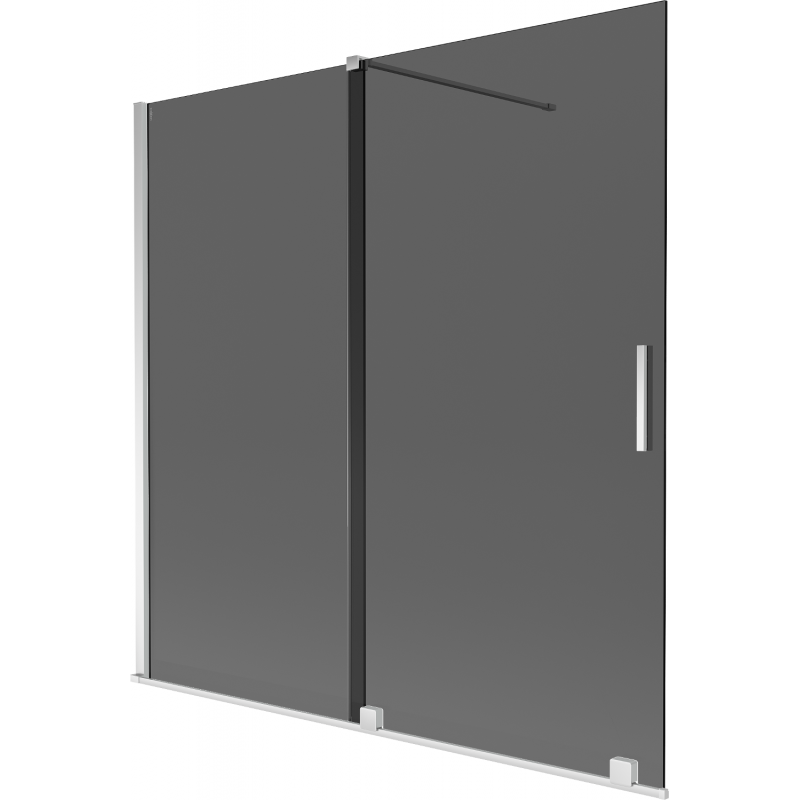 Mexen Velar 2-wing sliding bath screen 160 x 150 cm, graphite, chrome - 896-160-000-41-01