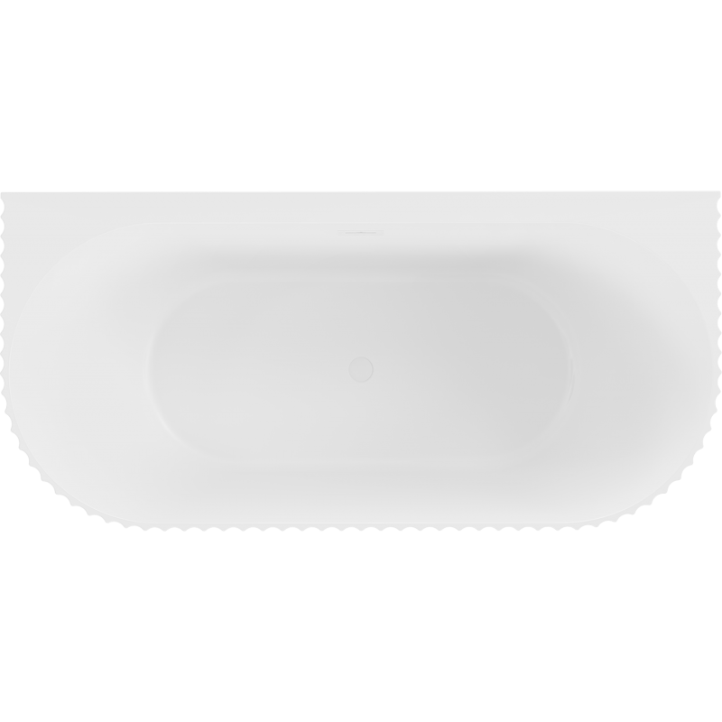 Mexen Sella freestanding wall-adjacent ribbed bath 170 x 80 cm, white matte, white overflow - 52711708001-20