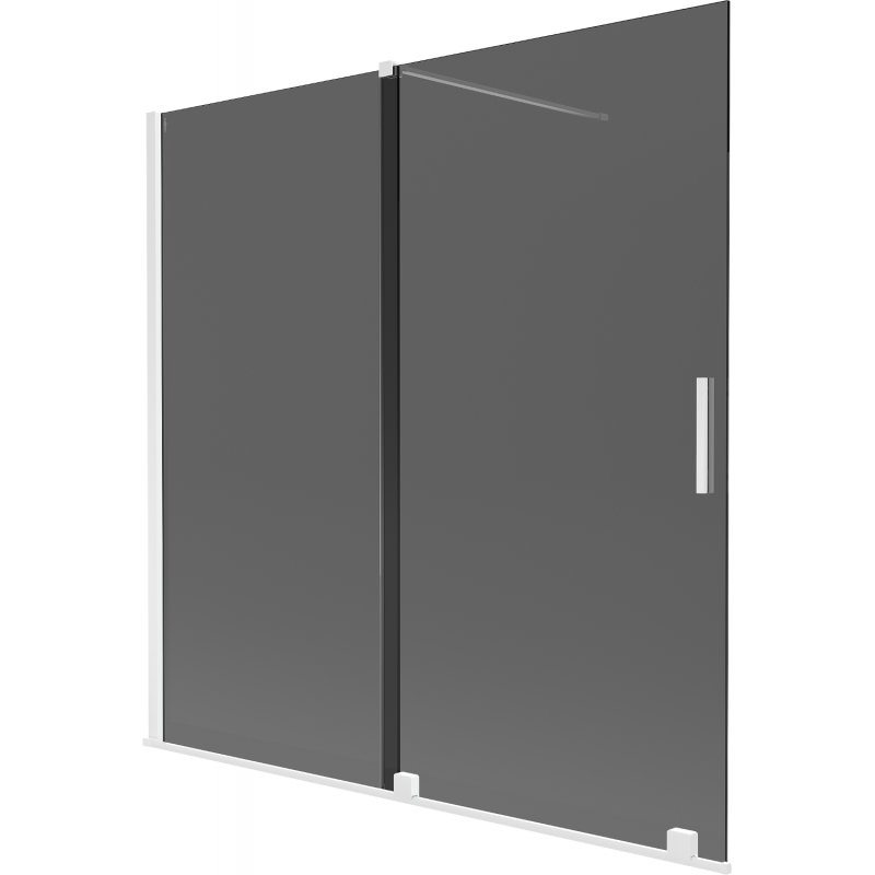 Mexen Velar 2-wing sliding bath screen 160 x 150 cm, graphite, white - 896-160-000-41-20