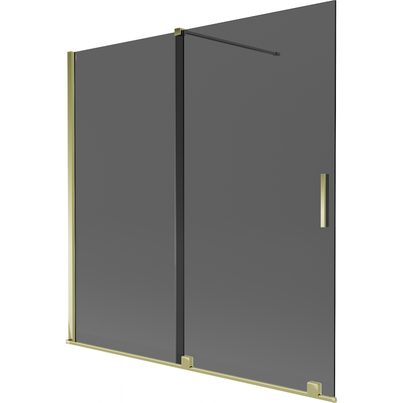 Mexen Velar 2-wing sliding shower screen 160 x 150 cm, graphite, gold - 896-160-000-41-50