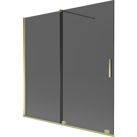 Mexen Velar 2-wing sliding shower screen 160 x 150 cm, graphite, gold - 896-160-000-41-50