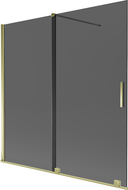 Mexen Velar 2-leaf sliding bath screen 160 x 150 cm, graphite, gold - 896-160-000-41-50