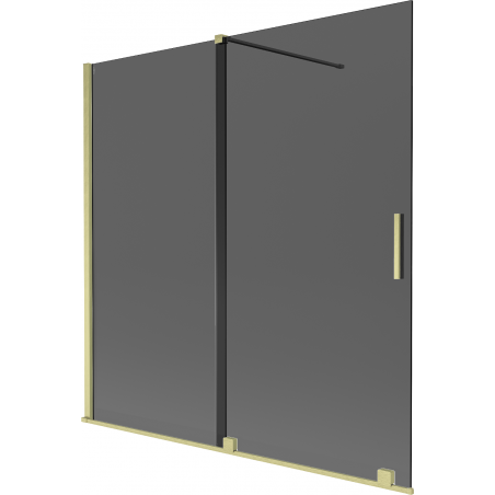 Mexen Velar 2-panel sliding bathtub screen 160 x 150 cm, graphite, brushed gold - 896-160-000-41-55