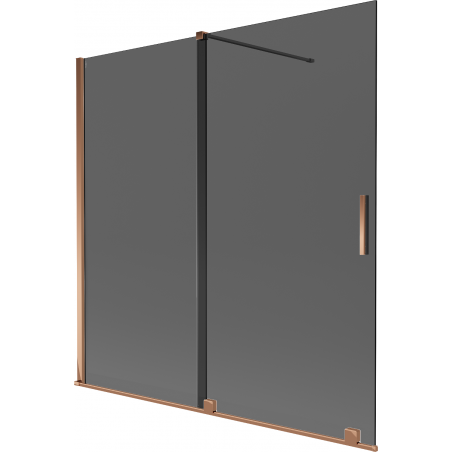 Mexen Velar 2-panel sliding bath screen 160 x 150 cm, graphite, rose gold - 896-160-000-41-60