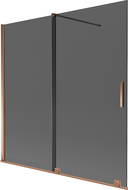 Mexen Velar 2-panel sliding bath screen 160 x 150 cm, graphite, rose gold - 896-160-000-41-60