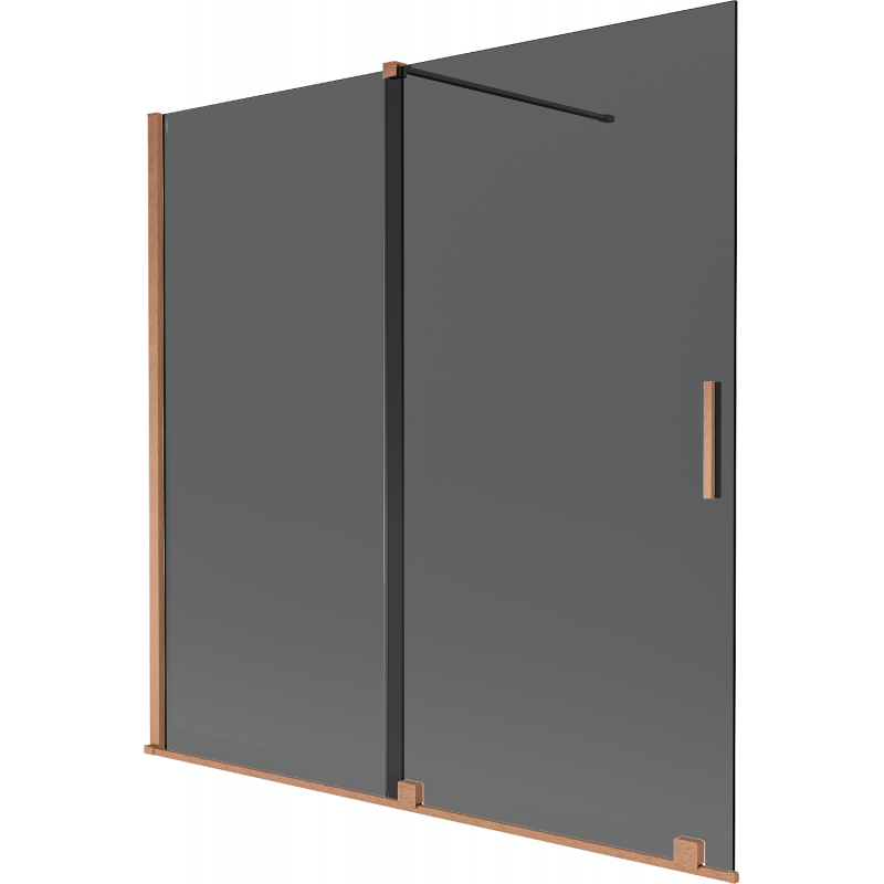 Mexen Velar 2-panel sliding bathtub screen 160 x 150 cm, graphite, brushed copper - 896-160-000-41-65