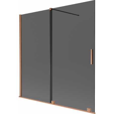Mexen Velar 2-panel sliding bathtub screen 160 x 150 cm, graphite, brushed copper - 896-160-000-41-65