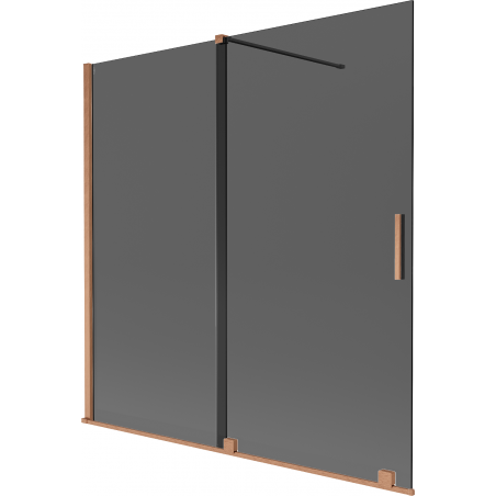 Mexen Velar 2-wing sliding shower screen 160 x 150 cm, graphite, brushed copper - 896-160-000-41-65