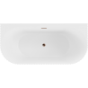 Mexen Sella freestanding wall-adjacent fluted bathtub 170 x 80 cm, matte white, overflow rose gold - 52711708001-60