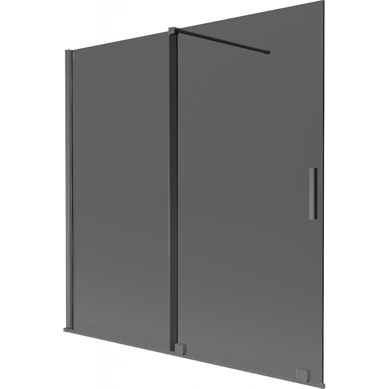Mexen Velar 2-panel sliding bathtub screen 160 x 150 cm, graphite, brushed gun gray - 896-160-000-41-66
