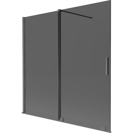 Mexen Velar 2-panel sliding bathtub screen 160 x 150 cm, graphite, brushed gun gray - 896-160-000-41-66