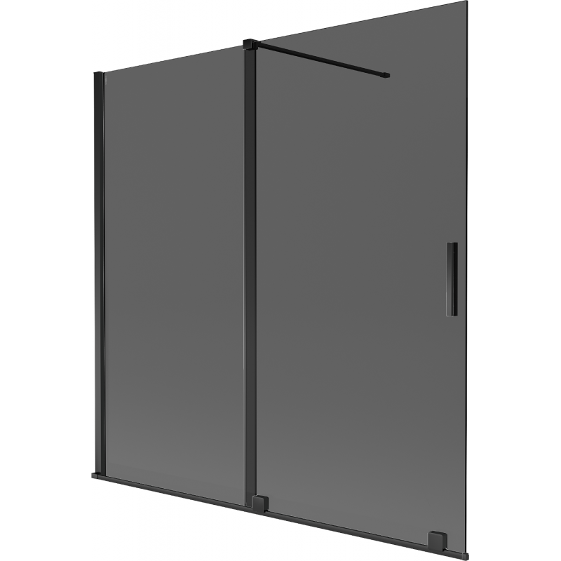 Mexen Velar 2-panel sliding bath screen 160 x 150 cm, graphite, black - 896-160-000-41-70
