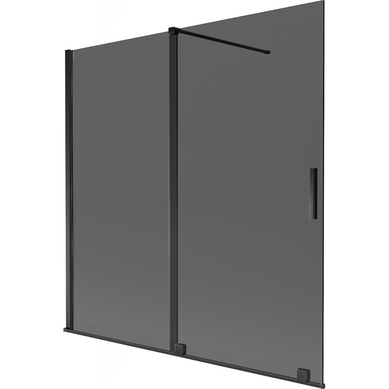 Mexen Velar 2-wing sliding bath screen 160 x 150 cm, graphite, black - 896-160-000-41-70