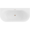 Mexen Sella freestanding wall-adjacent ribbed bathtub 170 x 80 cm, matte white, brushed copper overflow - 52711708001-65