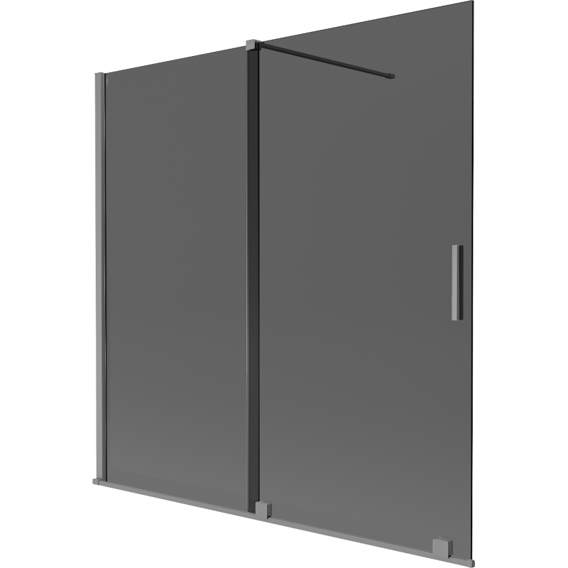 Mexen Velar 2-panel sliding bath screen 160 x 150 cm, graphite, gun metal - 896-160-000-41-95
