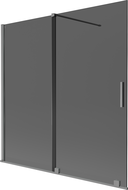 Mexen Velar 2-panel sliding bath screen 160 x 150 cm, graphite, gun metal - 896-160-000-41-95