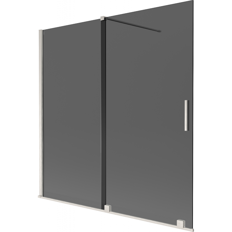 Mexen Velar 2-panel sliding bath screen 160 x 150 cm, graphite, brushed nickel - 896-160-000-41-97