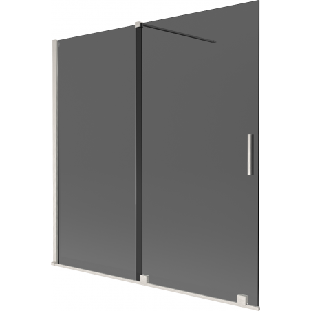 Mexen Velar 2-panel sliding bath screen 160 x 150 cm, graphite, brushed nickel - 896-160-000-41-97