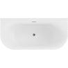 Mexen Sella free-standing wall-attached fluted bathtub 170 x 80 cm, white matte, gun metal overflow - 52711708001-95