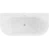 Mexen Sella freestanding wall-adjacent fluted bathtub 170 x 80 cm, white matte, brushed nickel overflow - 52711708001-97