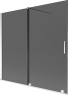 Mexen Velar 2-panel sliding bath screen 170 x 150 cm, graphite, chrome - 896-170-000-41-01