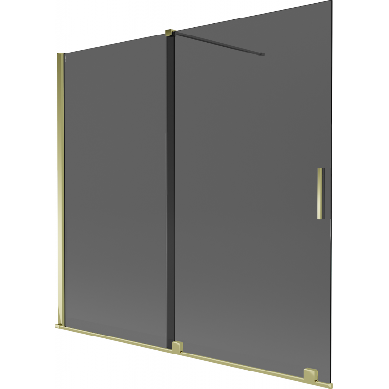 Mexen Velar 2-panel sliding bath screen 170 x 150 cm, graphite, gold - 896-170-000-41-50