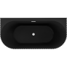 Mexen Sella free-standing against-wall fluted bath 170 x 80 cm, matte black, white overflow - 52711708071-20