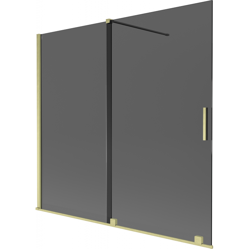 Mexen Velar 2-panel sliding bath screen 170 x 150 cm, graphite, brushed gold - 896-170-000-41-55