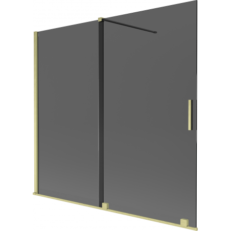 Mexen Velar 2-panel sliding bathtub screen 170 x 150 cm, graphite, brushed gold - 896-170-000-41-55