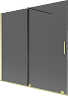 Mexen Velar 2-panel sliding bath screen 170 x 150 cm, graphite, brushed gold - 896-170-000-41-55