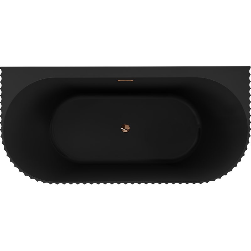 Mexen Sella 170 x 80 cm freestanding wall-mounted bathtub, black matte, overflow rose gold - 52711708071-60