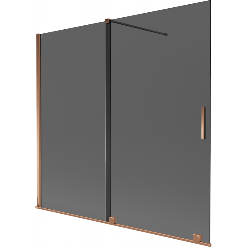 Mexen Velar 2-panel sliding bath screen 170 x 150 cm, graphite, rose gold - 896-170-000-41-60