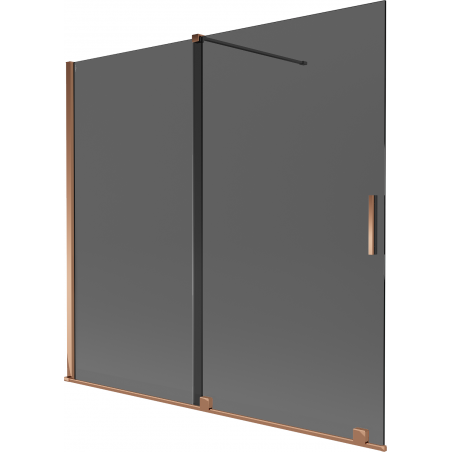 Mexen Velar 2-panel sliding bath screen 170 x 150 cm, graphite, rose gold - 896-170-000-41-60