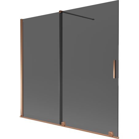 Mexen Velar 2-panel sliding bathtub screen 170 x 150 cm, graphite, rose gold - 896-170-000-41-60