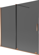 Mexen Velar 2-panel sliding bath screen 170 x 150 cm, graphite, rose gold - 896-170-000-41-60