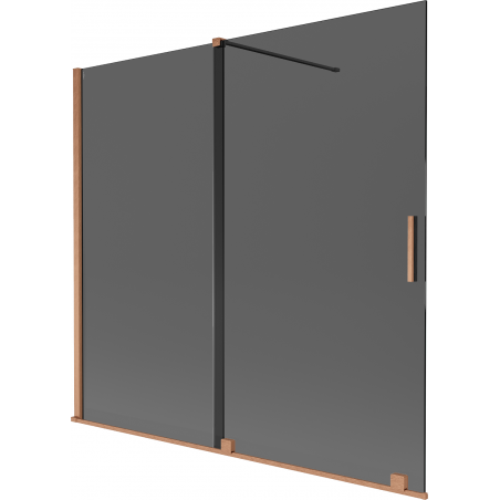 Mexen Velar 2-wing sliding bath screen 170 x 150 cm, graphite, brushed copper - 896-170-000-41-65