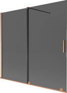 Mexen Velar 2-wing sliding bath screen 170 x 150 cm, graphite, brushed copper - 896-170-000-41-65