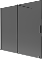 Mexen Velar 2-wing sliding shower screen 170 x 150 cm, graphite, gun metal - 896-170-000-41-95