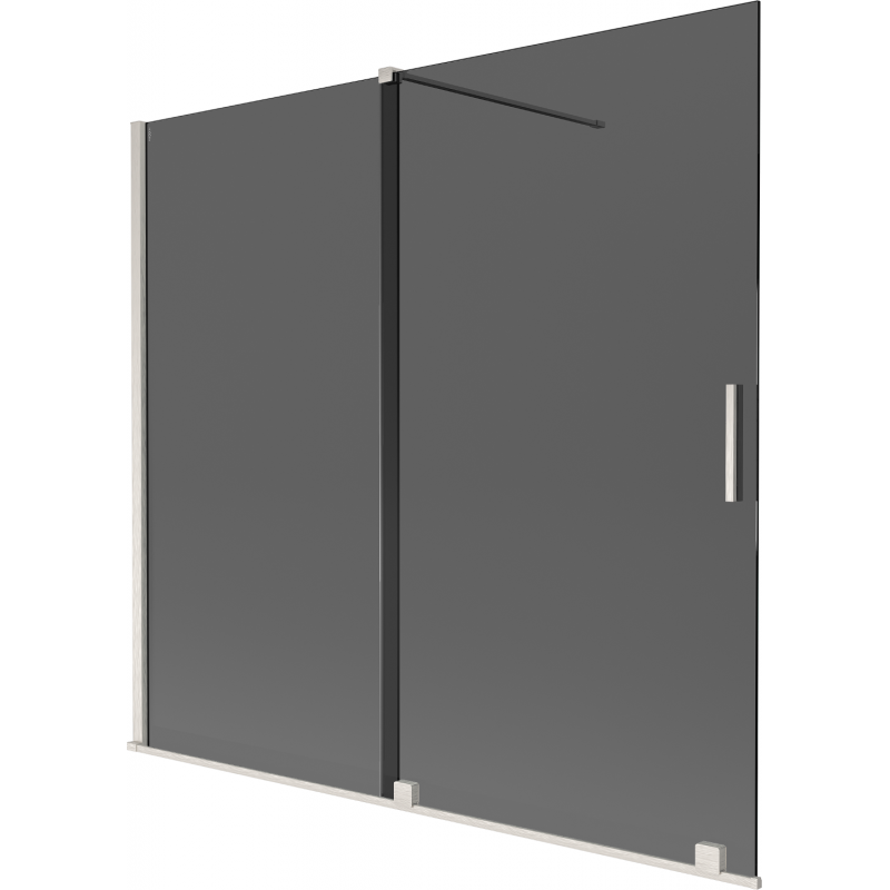 Mexen Velar 2-panel sliding bath screen 170 x 150 cm, graphite, brushed nickel - 896-170-000-41-97