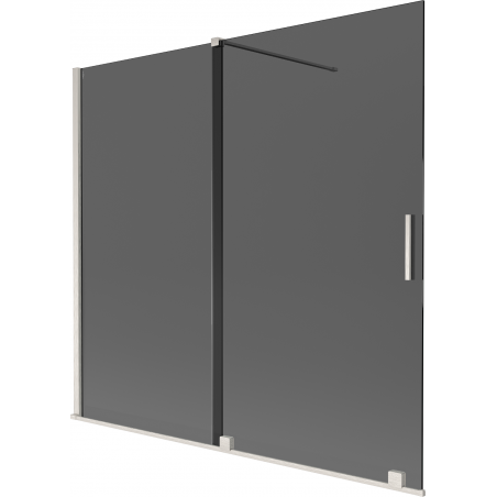 Mexen Velar 2-panel sliding bath screen 170 x 150 cm, graphite, brushed nickel - 896-170-000-41-97
