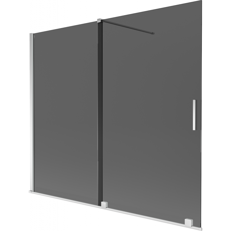 Mexen Velar 2-panel sliding bath screen 180 x 150 cm, graphite, chrome - 896-180-000-41-01