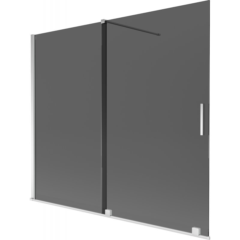 Mexen Velar retractable 2-panel shower screen 180 x 150 cm, graphite, chrome - 896-180-000-41-01