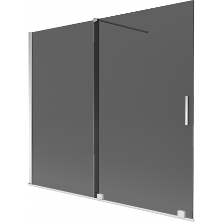 Mexen Velar retractable 2-panel shower screen 180 x 150 cm, graphite, chrome - 896-180-000-41-01