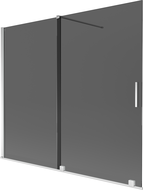 Mexen Velar retractable 2-panel shower screen 180 x 150 cm, graphite, chrome - 896-180-000-41-01