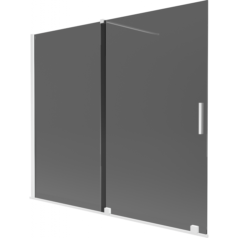 Mexen Velar 2-panel Sliding Bathtub Screen 180 x 150 cm, Graphite, White - 896-180-000-41-20