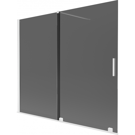 Mexen Velar 2-panel Sliding Bathtub Screen 180 x 150 cm, Graphite, White - 896-180-000-41-20