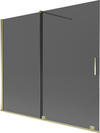 Mexen Velar 2-Panel Sliding Bath Screen 180 x 150 cm, Graphite, Gold - 896-180-000-41-50