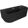 Mexen Sella freestanding back-to-wall ribbed bathtub 170 x 80 cm, matte black, brushed nickel overflow - 52711708071-97